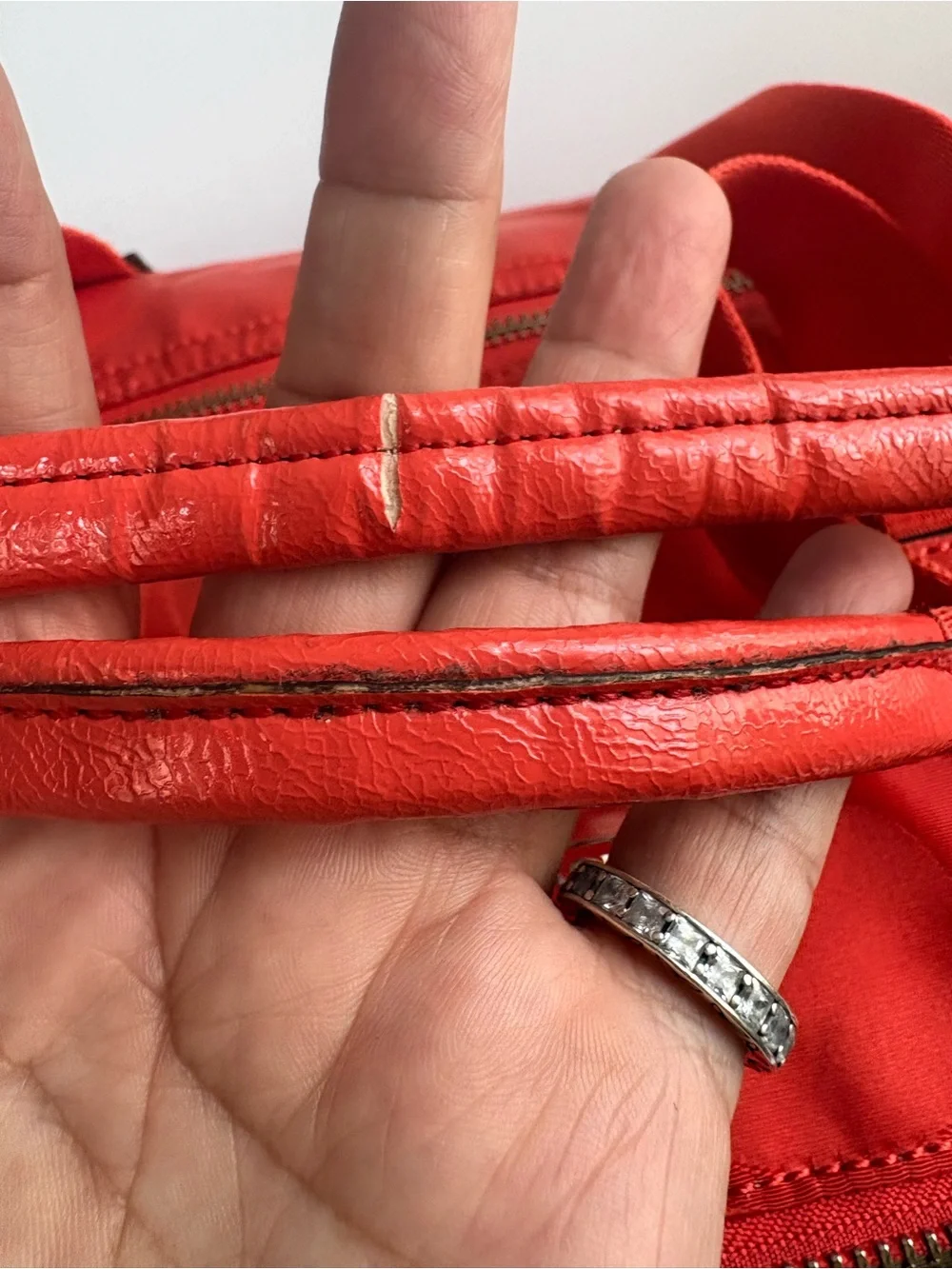 Coach Signature Hot Orange Nylon Travel Weekender Duffle Bag